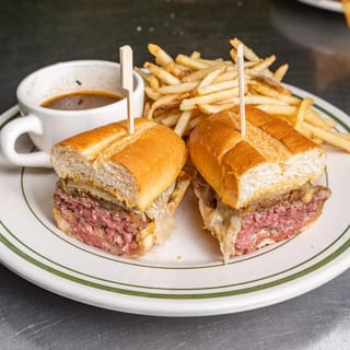 French Dip Cheeseburger